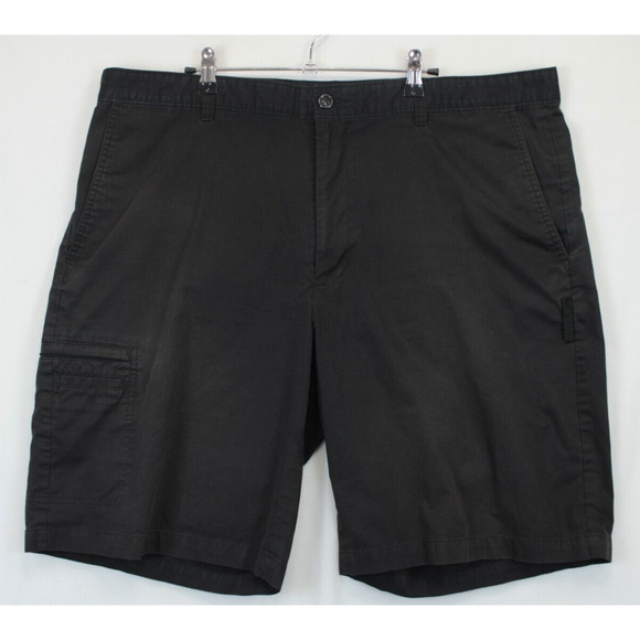 Greg Norman Tasso Elba Cargo Shorts Waist Gripper Golf Wear Men 40 Black Casual - Picture 1 of 13